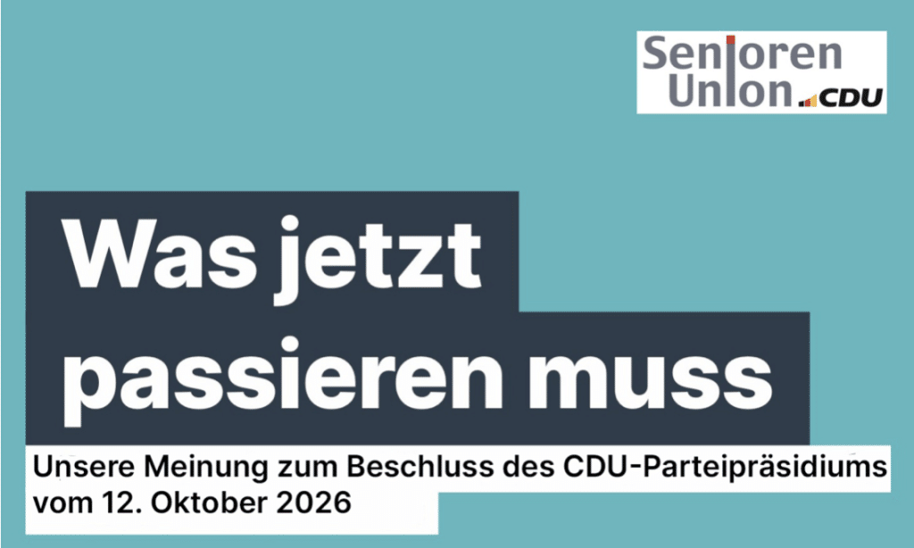 Senioren-Union Maifeld begrüßt aktuelle Reformbeschlüsse  „Jetzt müssen sichtbare und spürbare Verbesserungen folgen“