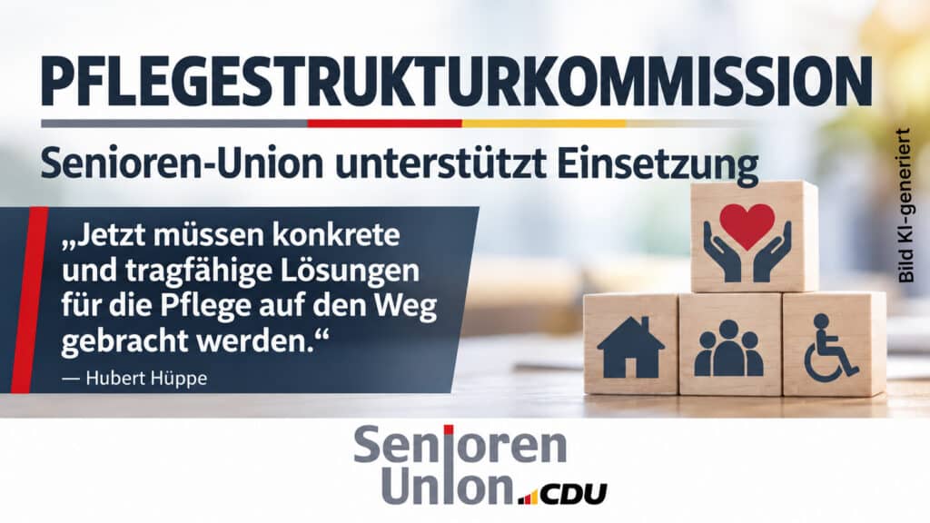 Senioren-Union Maifeld erwartet von der Einsetzung der Pflegestrukturkommission greifbare und tragfähige Lösungen.